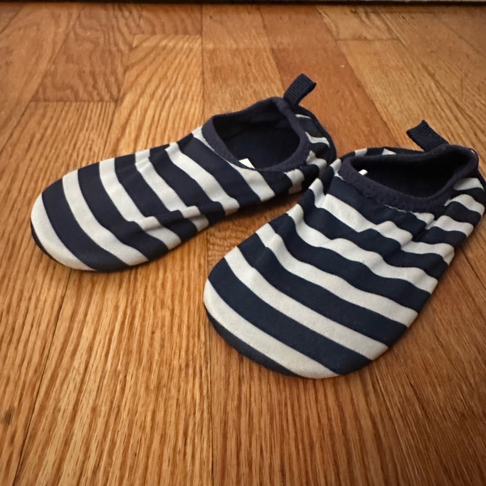 Striped Navy and White Kids Shoes